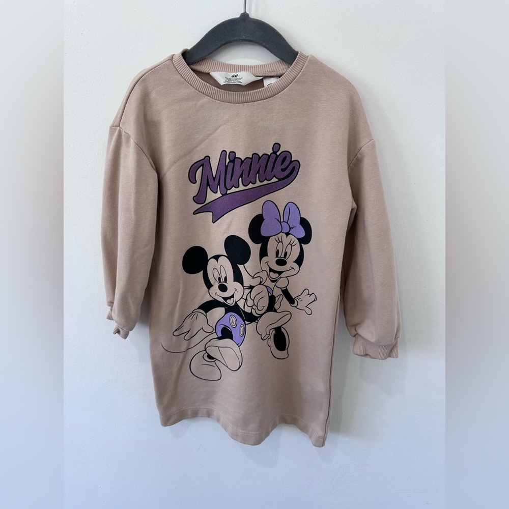 H&M Disney Minnie Mouse and Mickey Mouse Girls Sweatshirt Dress - 5t